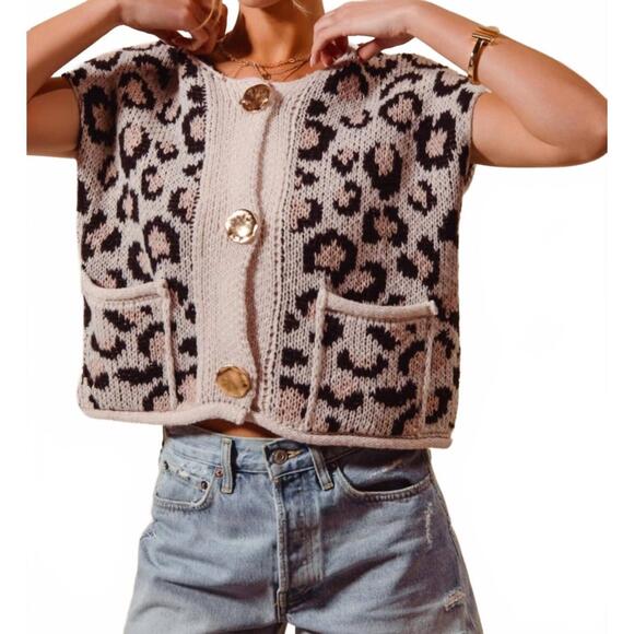 NEW SO ME aubrielle sweater vest in taupe - Picture 5 of 6